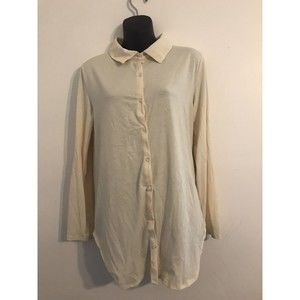 LuLaRoe Yellow  Ladies Button Up Shirt Size S Valentina